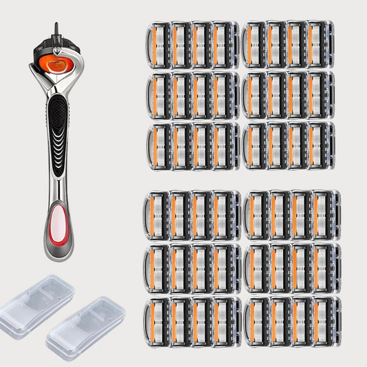 6-Layer Men's Razor Set | 1 Handle & 48 Refills