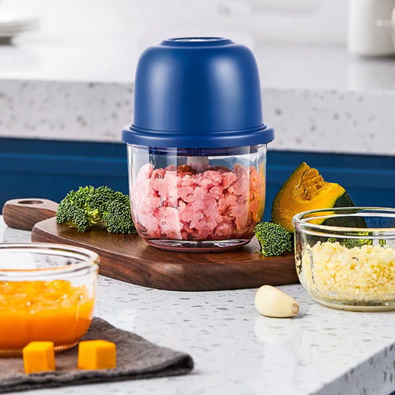 Wireless Multifunctional Mini Electric Garlic Chopper — One-touch operation, rechargeable; perfect for processing onions, herbs, or baby food ⚡