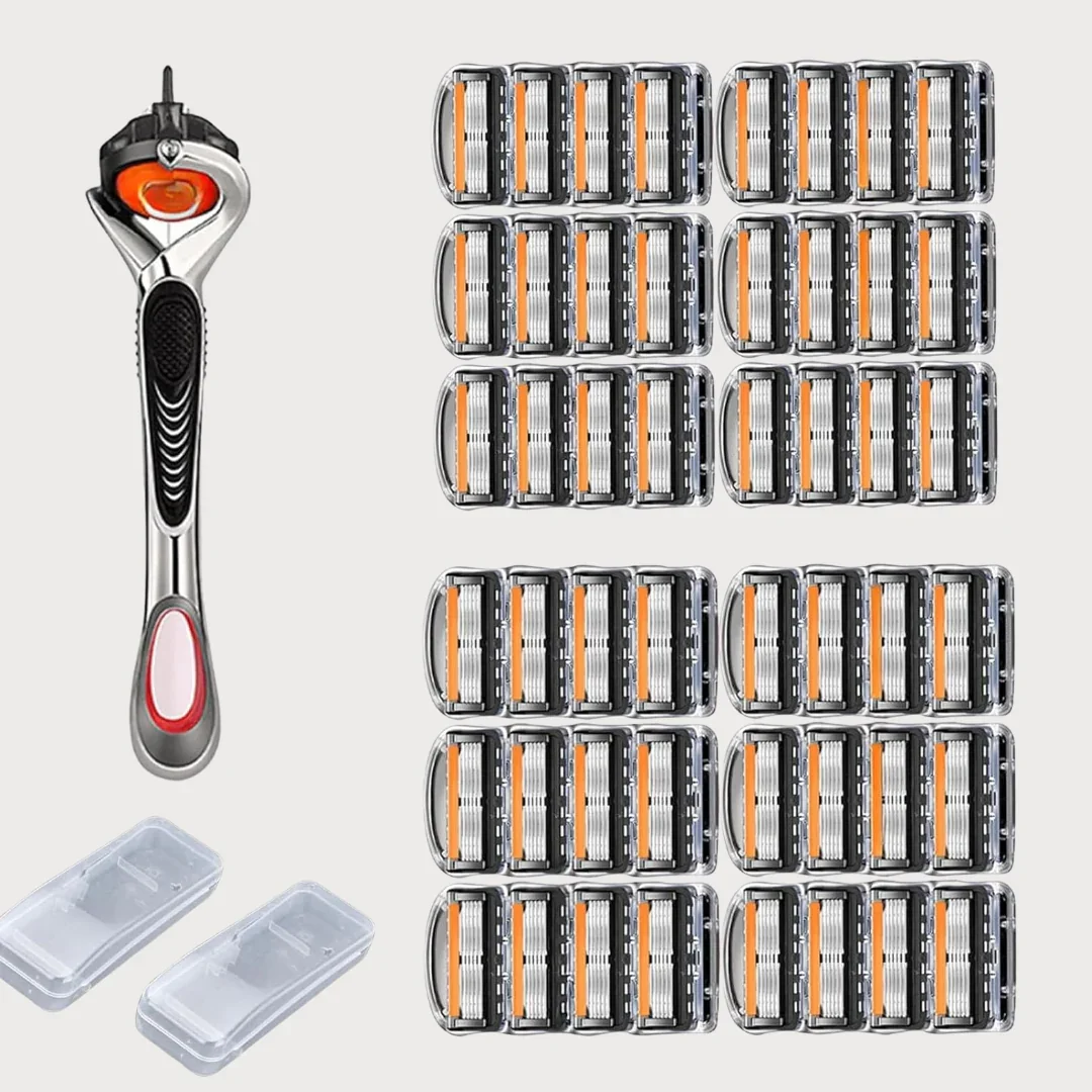 6-Layer Men's Razor Set | 1 Handle & 48 Refills