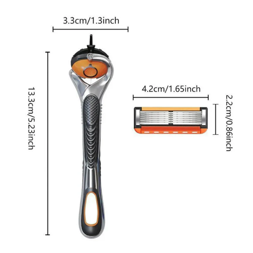 6-Layer Men's Razor Set | 1 Handle & 48 Refills