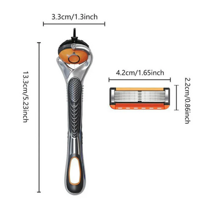 6-Layer Men's Razor Set | 1 Handle & 48 Refills
