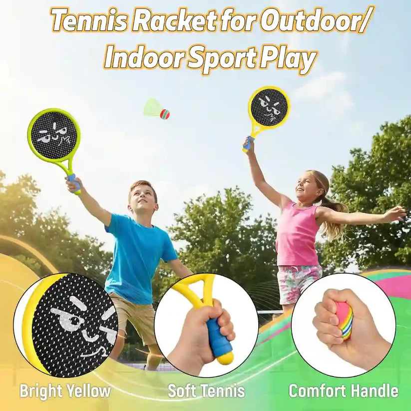 Quiet Racket Toy Set – Soft Foam Edges & Silent Bounce for Indoor Play