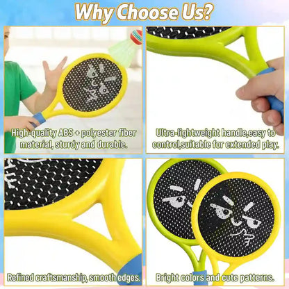 Quiet Racket Toy Set – Soft Foam Edges & Silent Bounce for Indoor Play