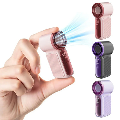 Mini Handheld Fan with LED Display – Women's 6-Speed Portable Turbo Pocket Fan