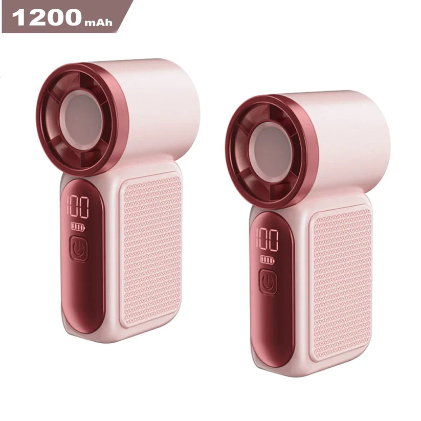 Mini Handheld Fan with LED Display – Women's 6-Speed Portable Turbo Pocket Fan