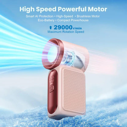 Mini Handheld Fan with LED Display – Women's 6-Speed Portable Turbo Pocket Fan