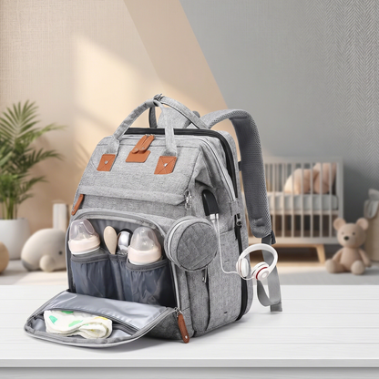 Multifunctional, Large-Capacity Diaper Backpack with Foldable Bed