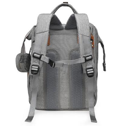 Multifunctional, Large-Capacity Diaper Backpack with Foldable Bed