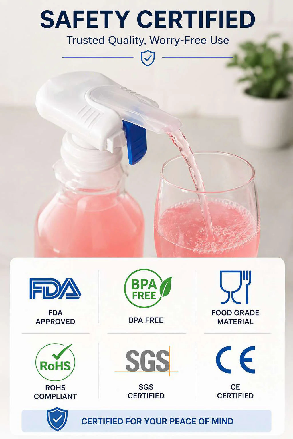 Trigger-Controlled Drink Dispenser for Fridge (MagicTap) – Automatic, Spill-Proof, Portable Pump