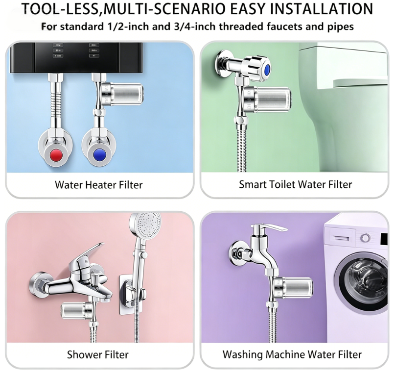 Reusable Brass Chrome Washer Water Filter