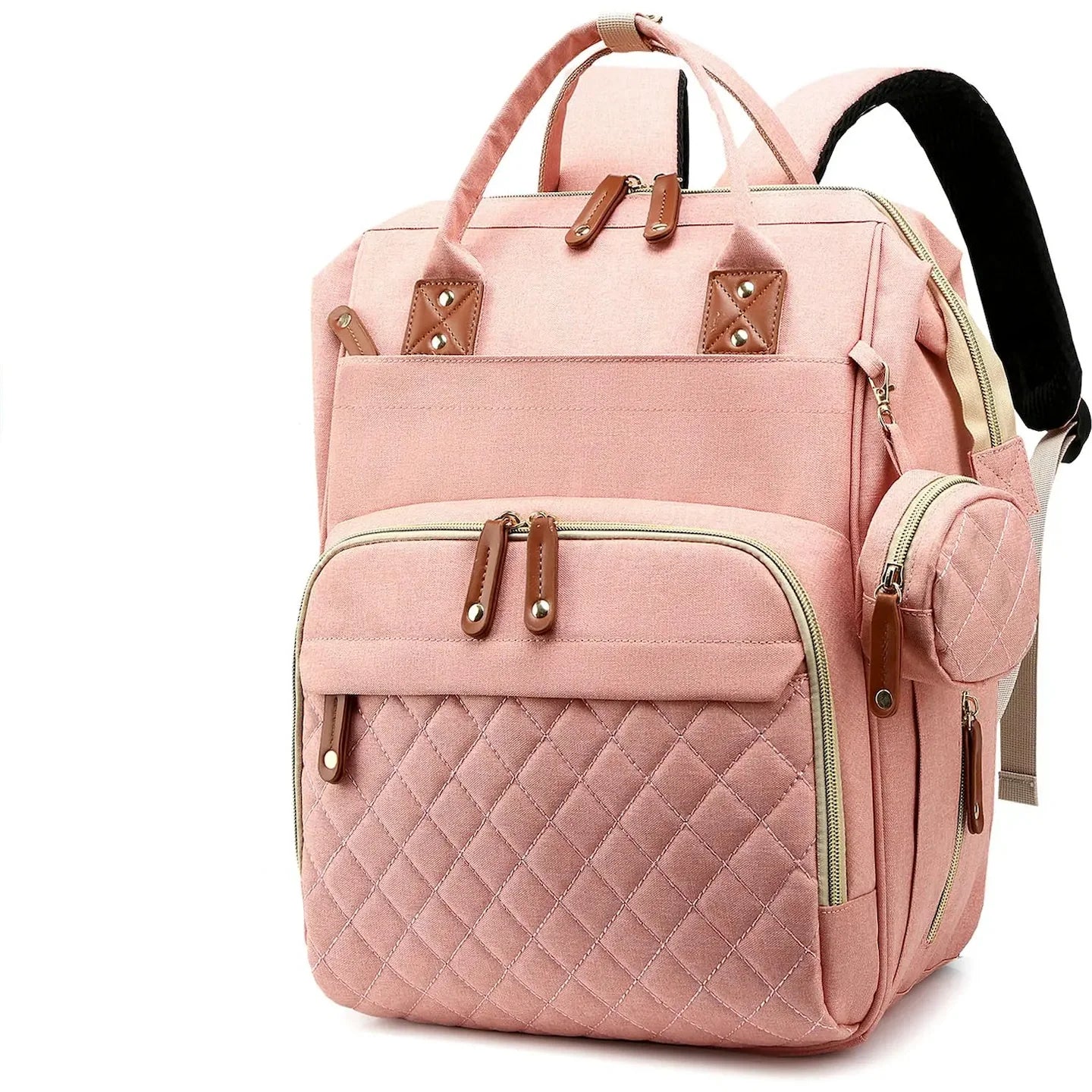 Multifunctional, Large-Capacity Diaper Backpack with Foldable Bed