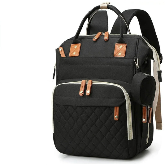 Multifunctional, Large-Capacity Diaper Backpack with Foldable Bed